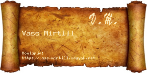 Vass Mirtill névjegykártya