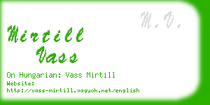 mirtill vass business card